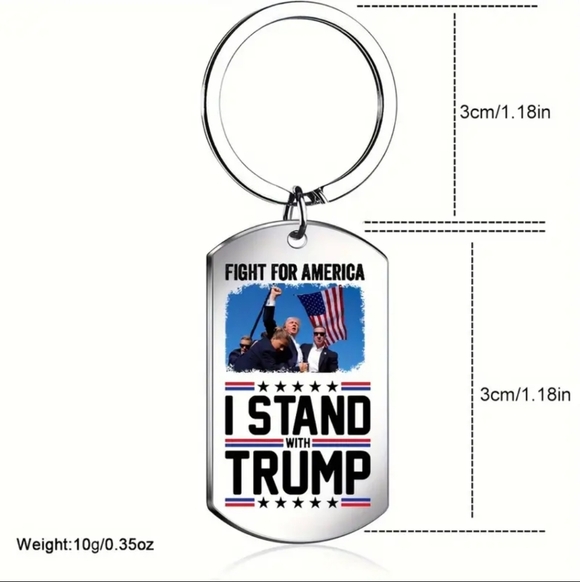 I Stand With Trump Keychain - Picture 2 of 2